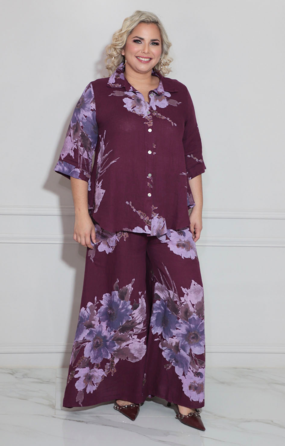 Conjunto morado floreado - CONJUNTO Boutiquemirel 