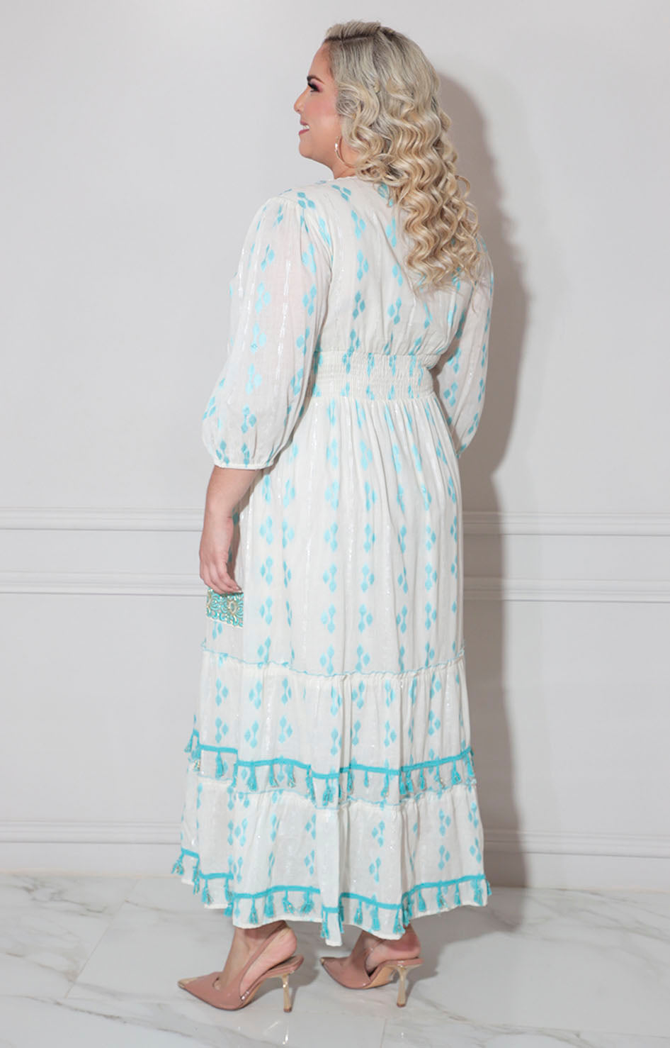 Vestido azul bordado - VESTIDO XL Boutiquemirel 