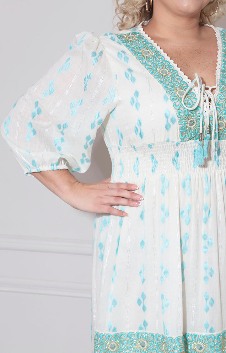 Vestido azul bordado - VESTIDO XL Boutiquemirel 