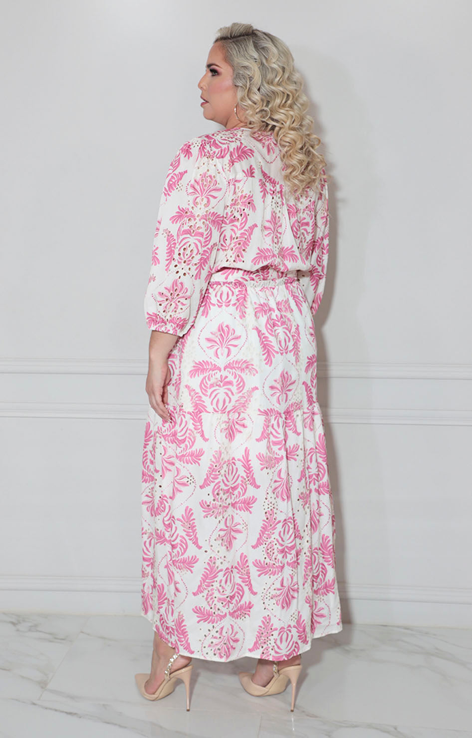 Vestido beige con flores - VESTIDO XL Boutiquemirel 