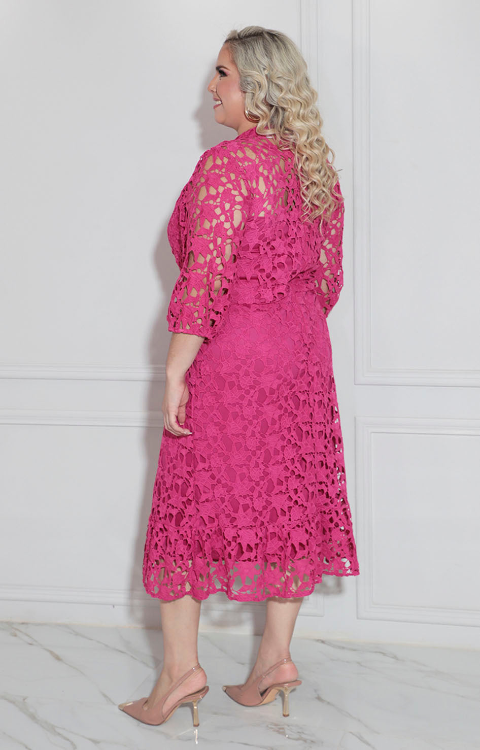 Vestido fucsia de encaje - VESTIDO XL Boutiquemirel 