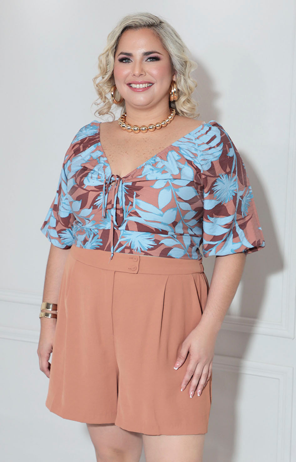 Blusa azul estampada - BLUSA XL Boutiquemirel 