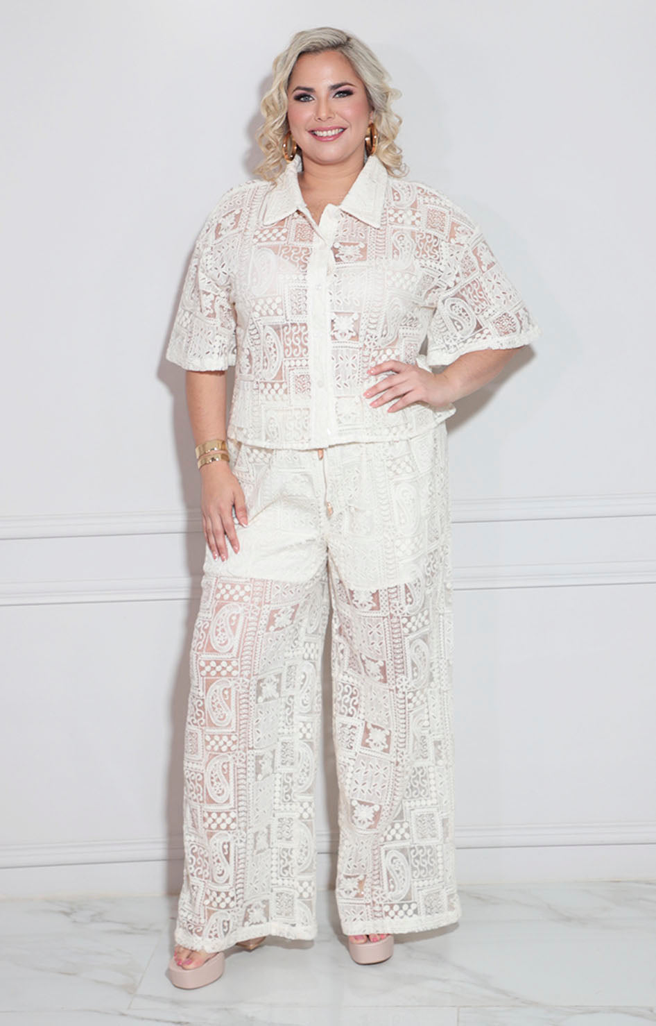 Conjunto beige de encaje - CONJUNTO XL Boutiquemirel 