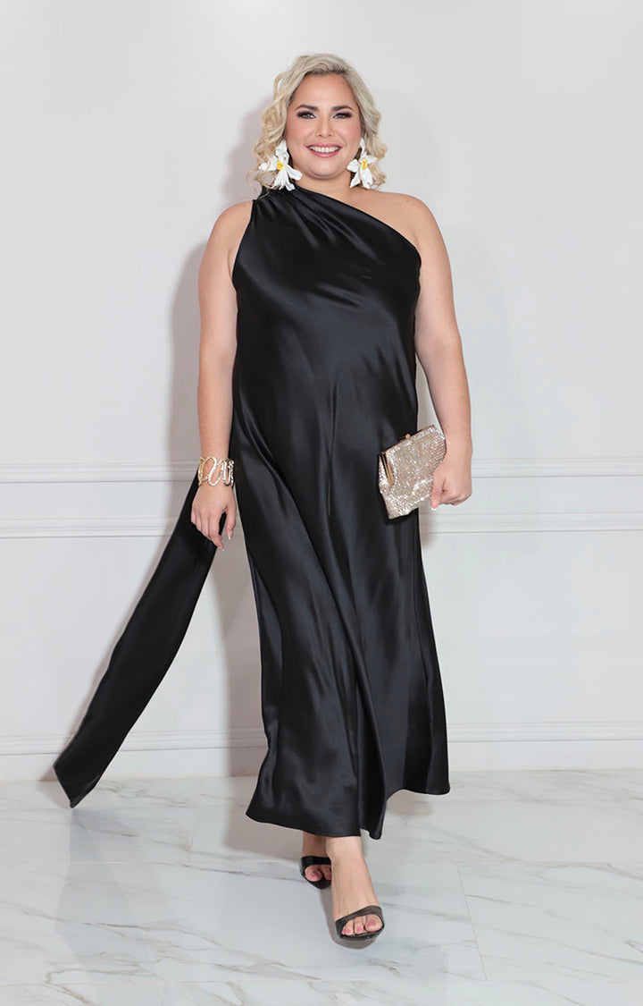 Vestido asimétrico negro - VESTIDO XL Boutiquemirel 