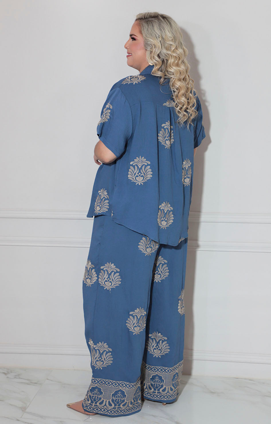 Conjunto azul bordado - CONJUNTO XL Boutiquemirel 