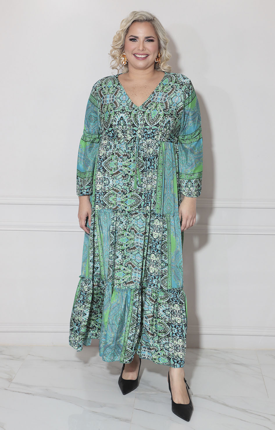 Vestido verde paisley - VESTIDO XL Boutiquemirel 