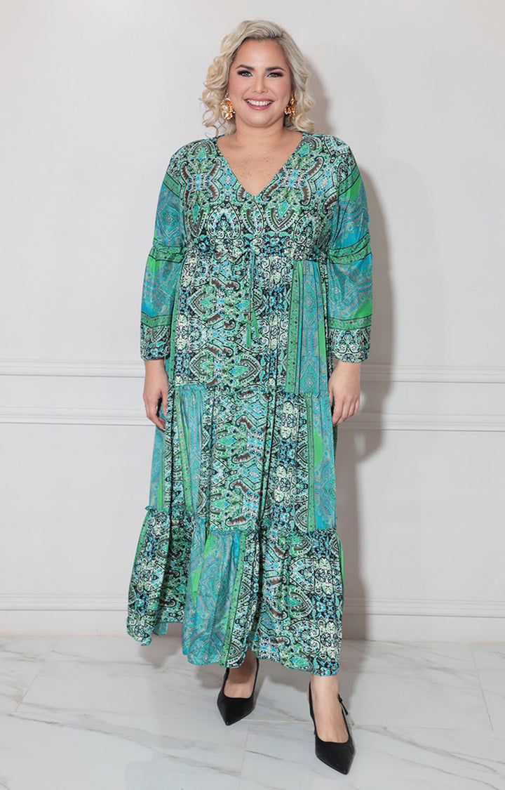 Vestido verde paisley - VESTIDO XL Boutiquemirel 