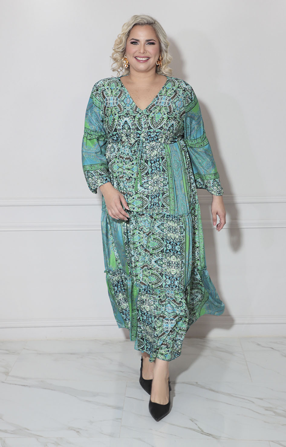 Vestido verde paisley - VESTIDO XL Boutiquemirel 