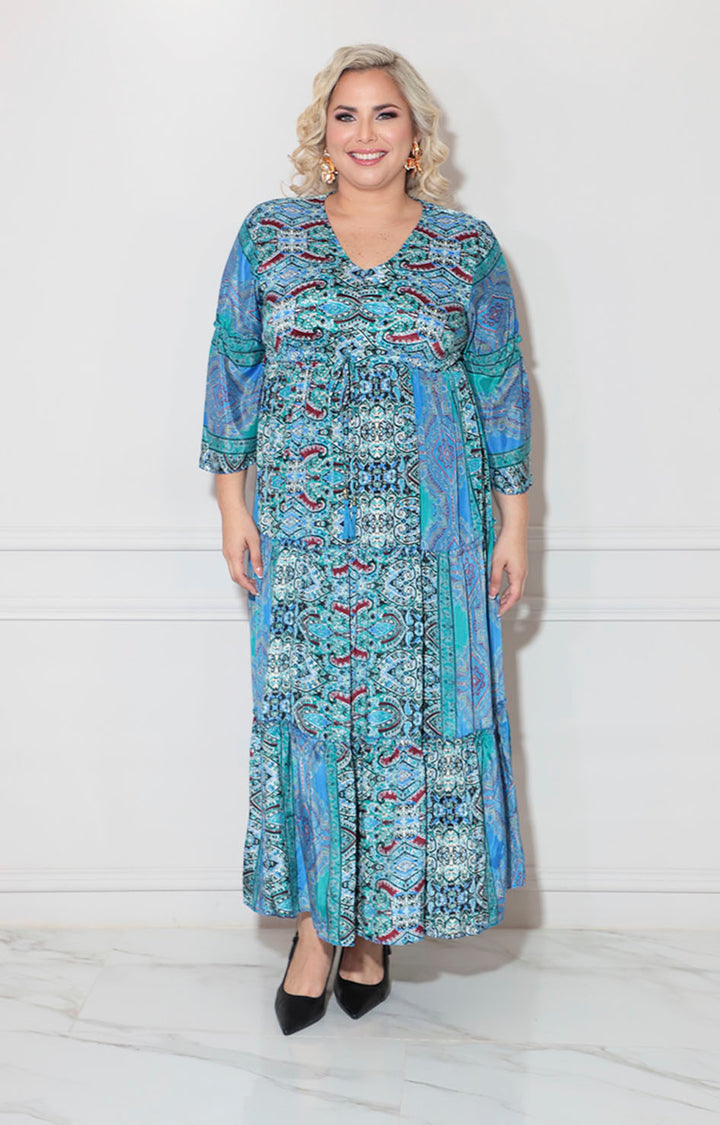 Vestido azul paisley - VESTIDO XL Boutiquemirel 