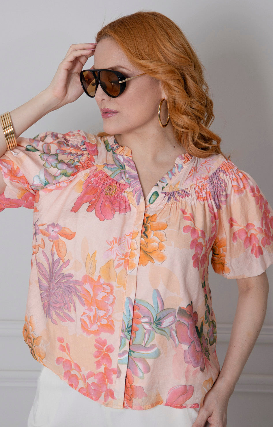 Blusa estampada con botones - BLUSAS REGULAR Boutiquemirel 