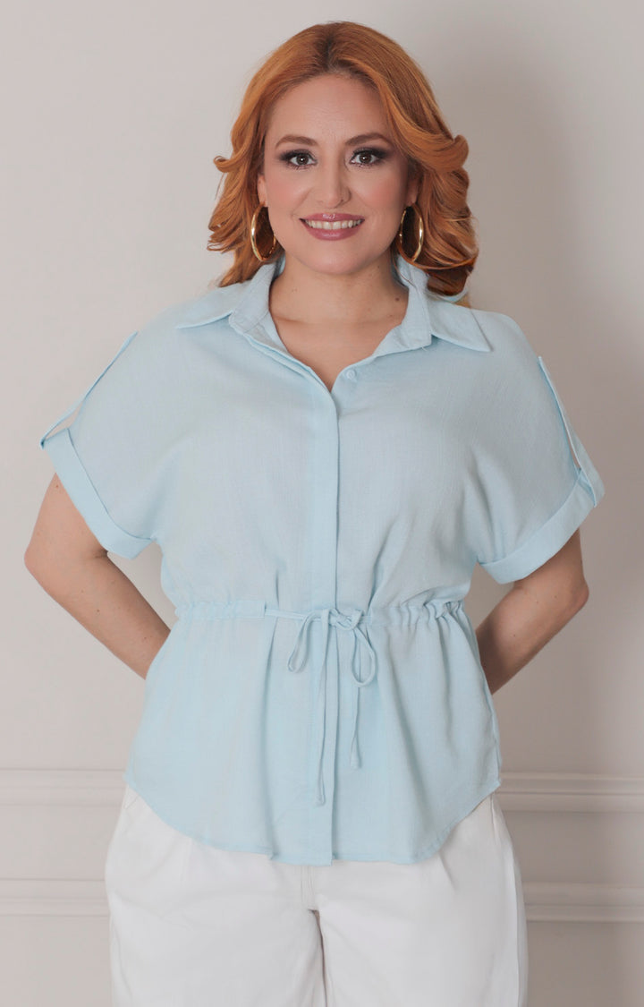 Blusa de botones con lazo - BLUSAS REGULAR Boutiquemirel 