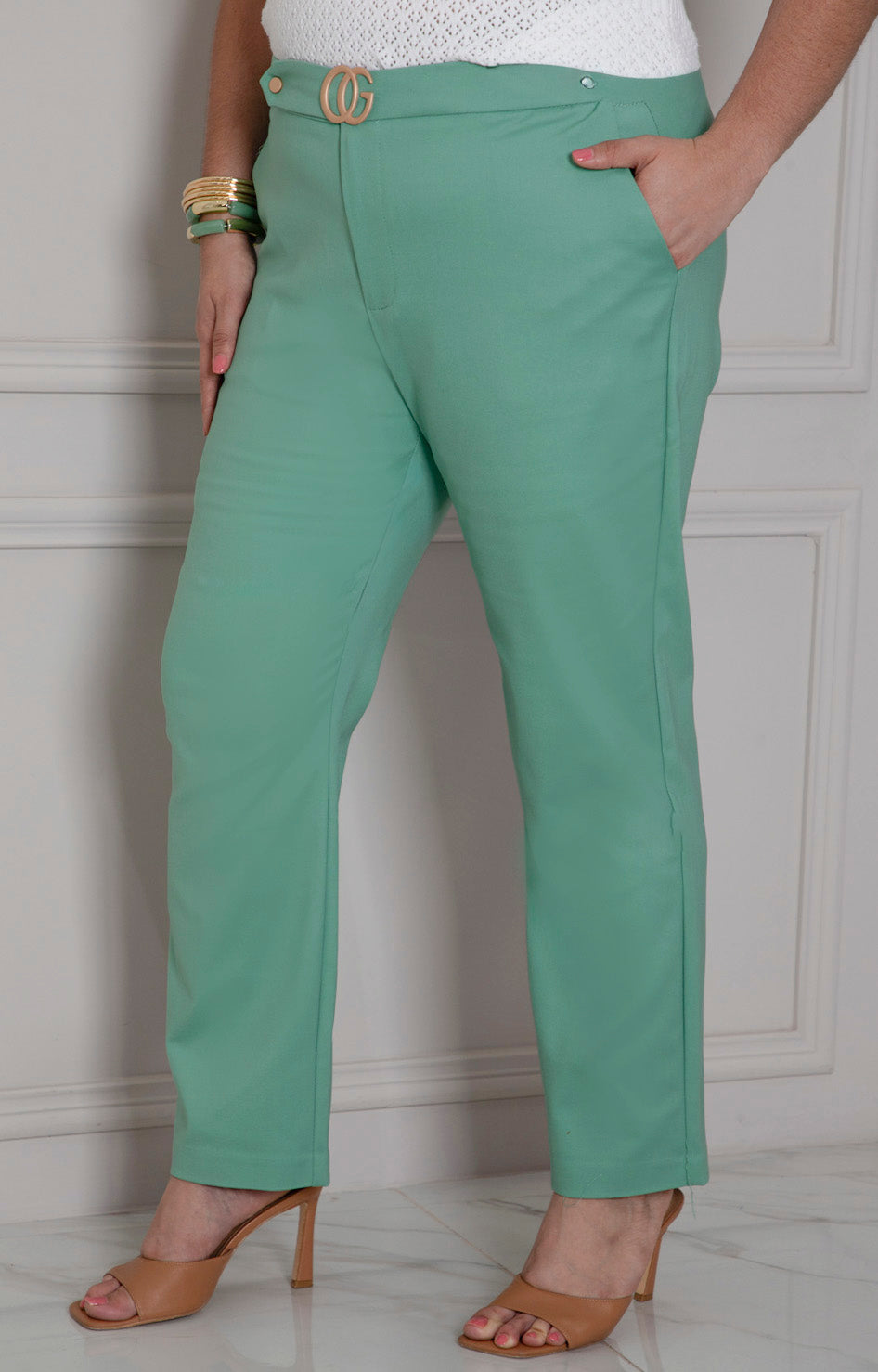 Pantalòn recto con hebilla - PANTALON CURVY Boutiquemirel 