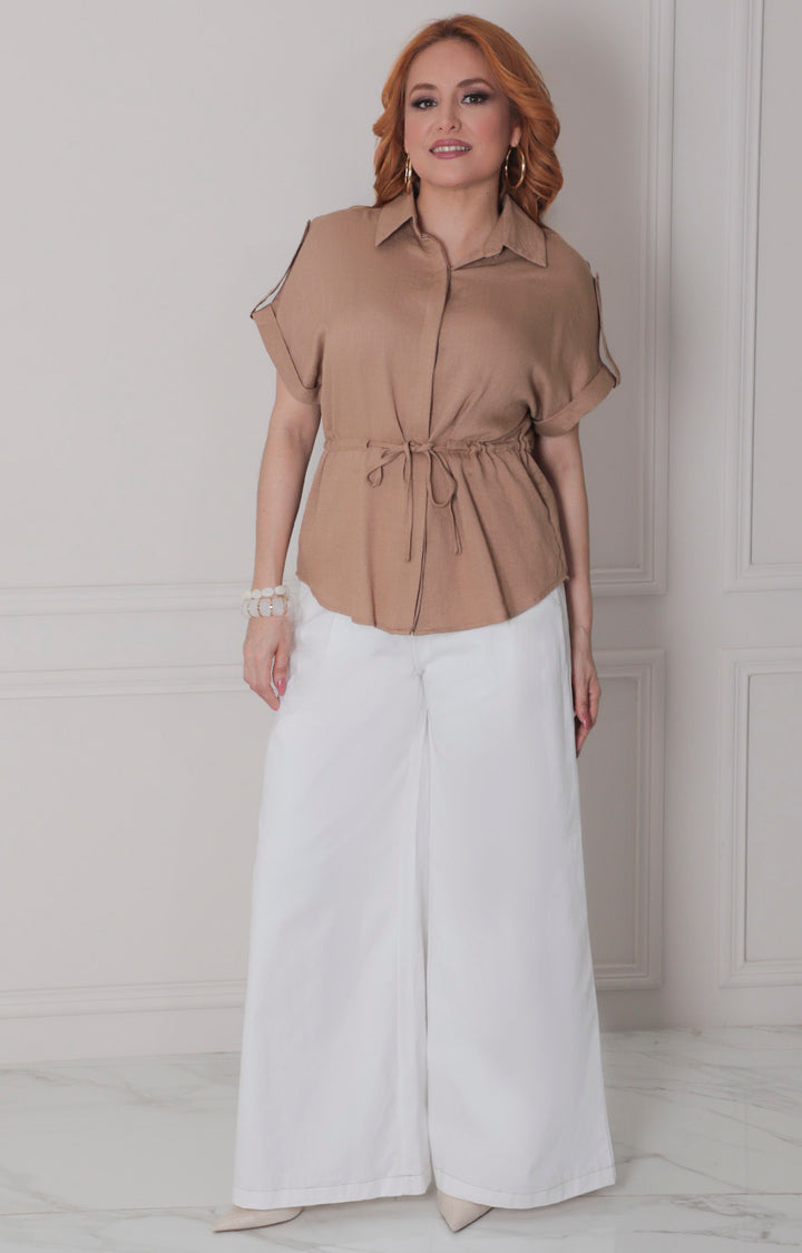 Blusa de botones con lazo - BLUSAS REGULAR Boutiquemirel 