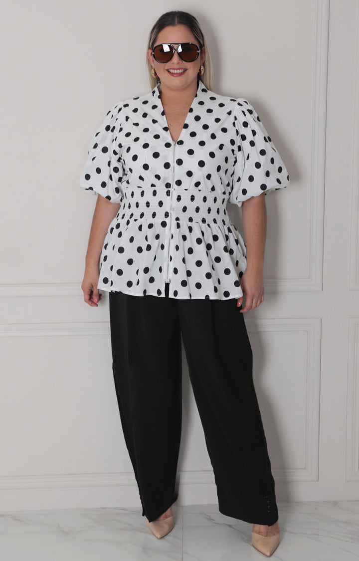 Blusa polka dots - BLUSAS CURVY Boutiquemirel 
