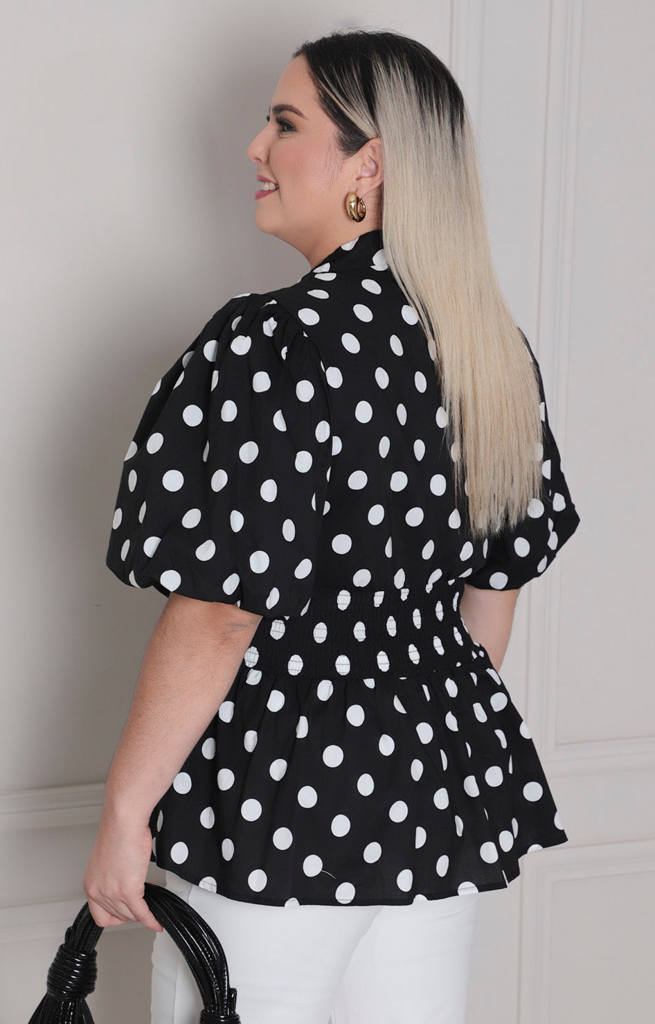 Blusa polka dots - BLUSAS CURVY Boutiquemirel 