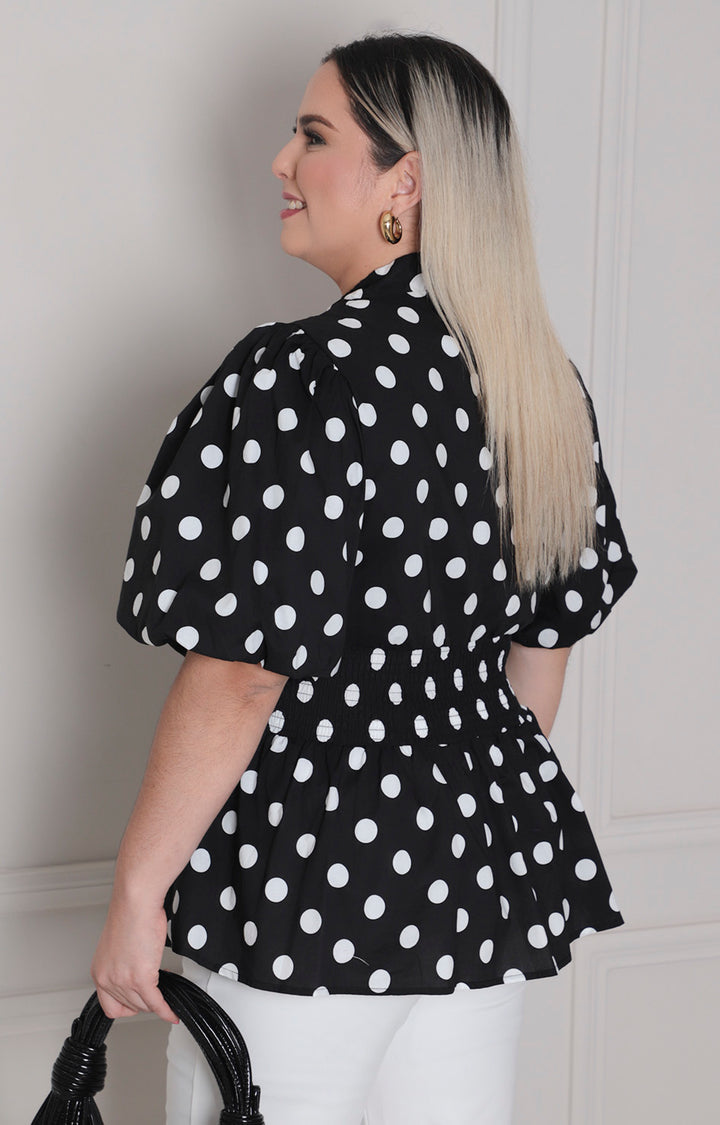 Blusa polka dots - BLUSAS CURVY Boutiquemirel 