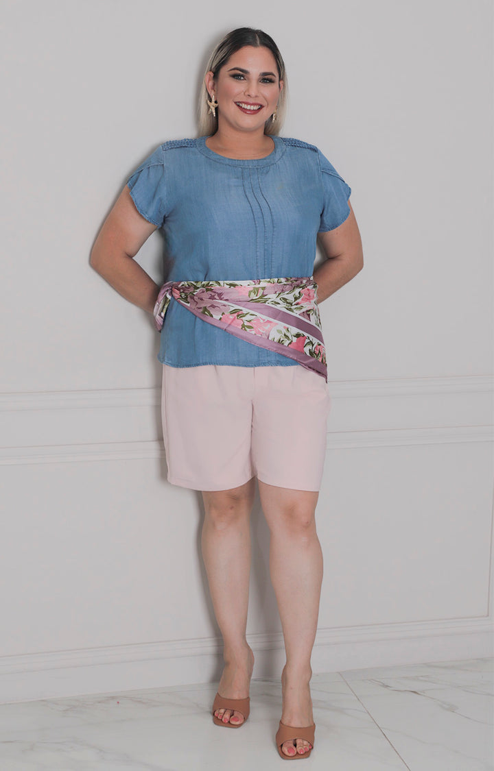 Blusa de mezclilla con mangas - BLUSAS CURVY Boutiquemirel 