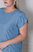 Blusa de mezclilla con mangas - BLUSAS CURVY Boutiquemirel 