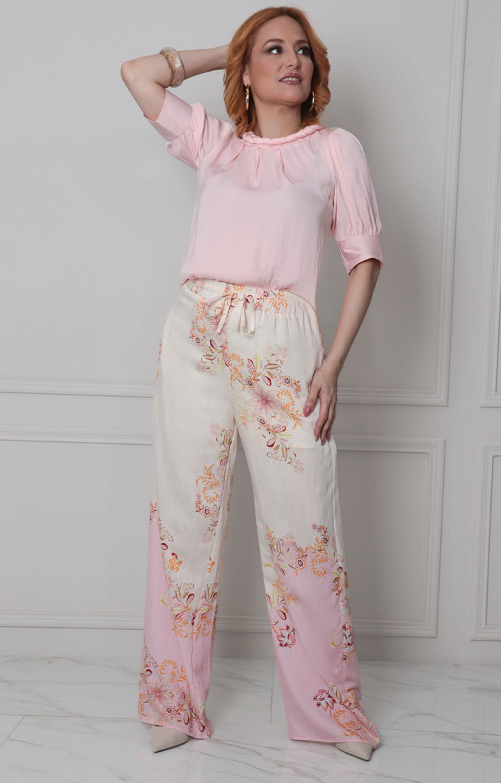 Pantalòn beige estampado - PANTALON REGULAR Boutiquemirel 
