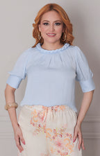 Blusa con trenzado superior - BLUSAS REGULAR Boutiquemirel 