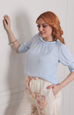 Blusa con trenzado superior - BLUSAS REGULAR Boutiquemirel 