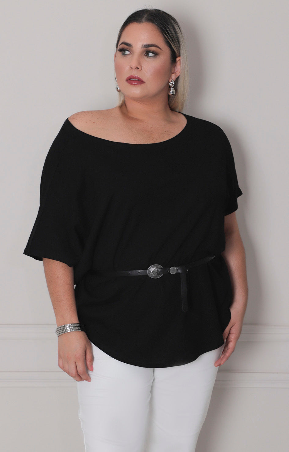 Blusa con cinturòn - BLUSAS CURVY Boutiquemirel 