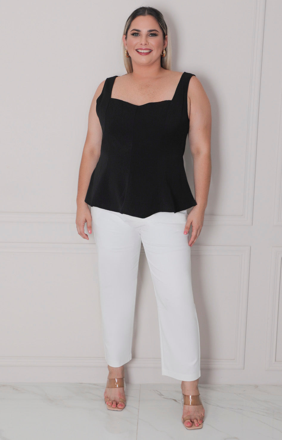 Blusa de tirantes peplum - BLUSAS CURVY Boutiquemirel 