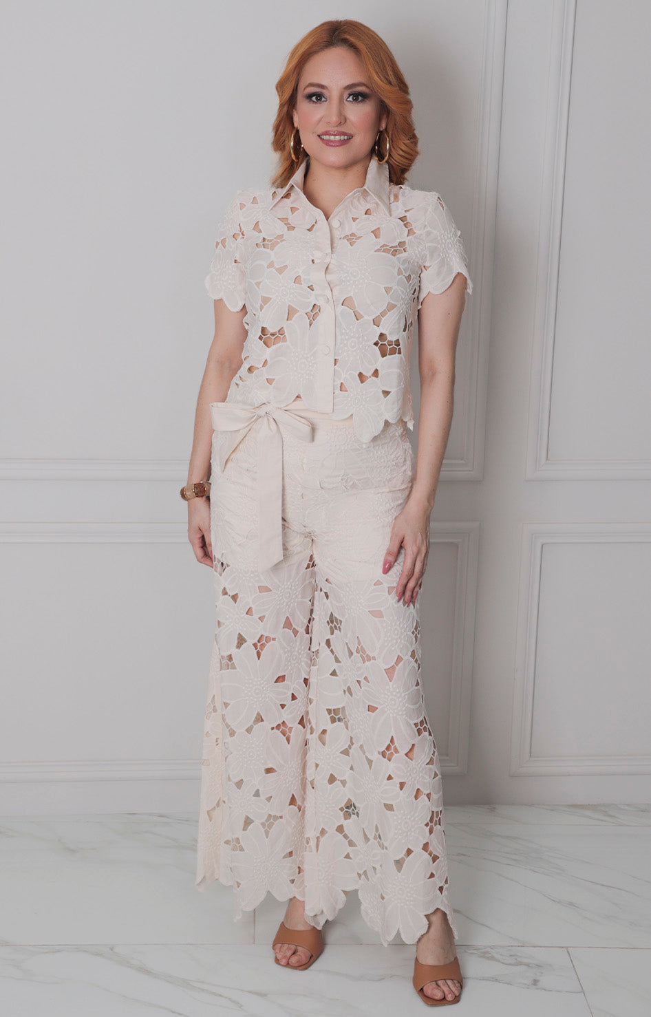 Conjunto beige de guipiur - CONJUNTO REGULAR Boutiquemirel 