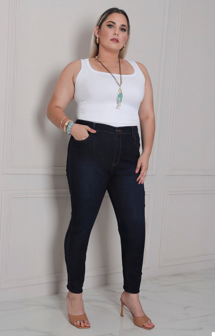 Pantalòn de mezclilla obscuro - PANTALON MEZCLILLA CURVY Boutiquemirel 