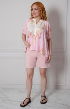 Blusa rosa estampada de botones - BLUSAS REGULAR Boutiquemirel 