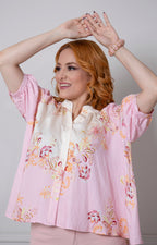 Blusa rosa estampada de botones - BLUSAS REGULAR Boutiquemirel 