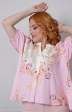 Blusa rosa estampada de botones - BLUSAS REGULAR Boutiquemirel 