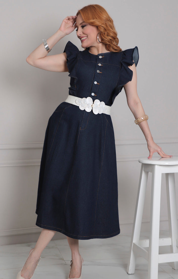 Vestido de mezclilla obscuro - VESTIDO LARGO REGULAR Boutiquemirel 