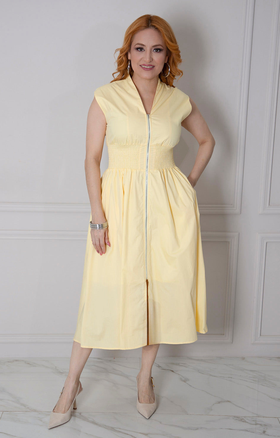 Vestido amarillo con cierre - VESTIDO LARGO REGULAR Boutiquemirel 