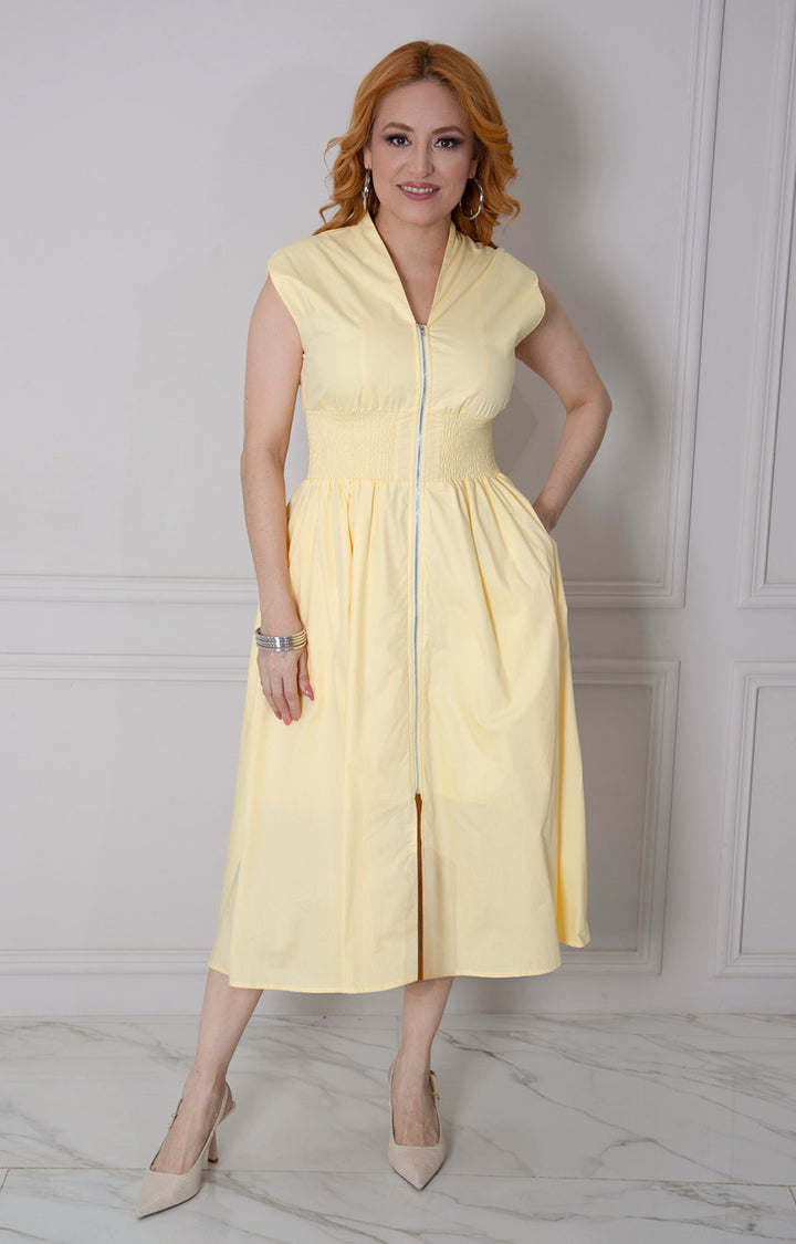 Vestido amarillo con cierre - VESTIDO LARGO REGULAR Boutiquemirel 