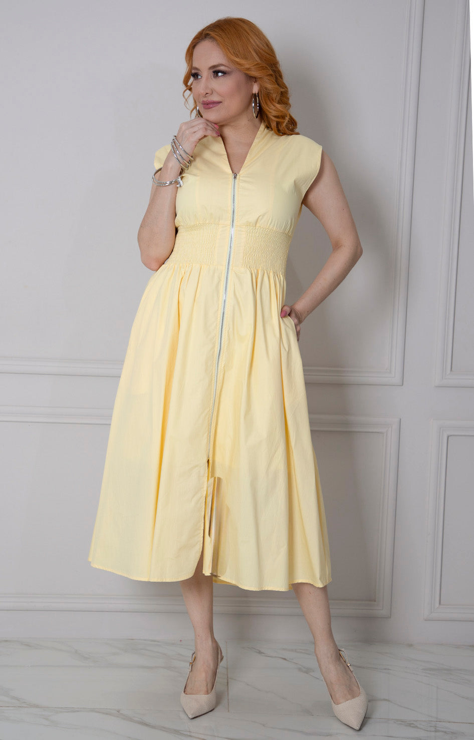 Vestido amarillo con cierre - VESTIDO LARGO REGULAR Boutiquemirel 