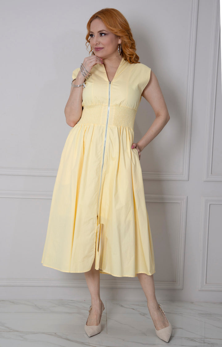 Vestido amarillo con cierre - VESTIDO LARGO REGULAR Boutiquemirel 