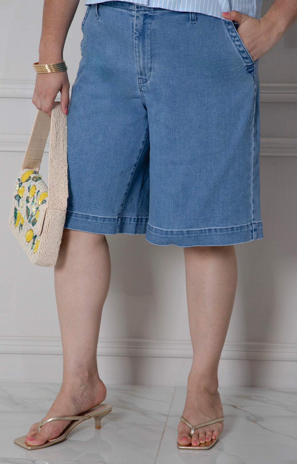 Short azul de mezclilla - SHORT MEZCLILLA CURVY Boutiquemirel 