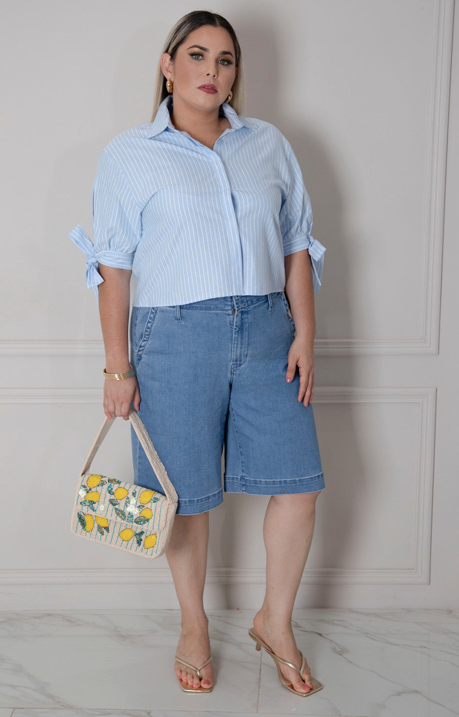 Short azul de mezclilla - SHORT MEZCLILLA CURVY Boutiquemirel 