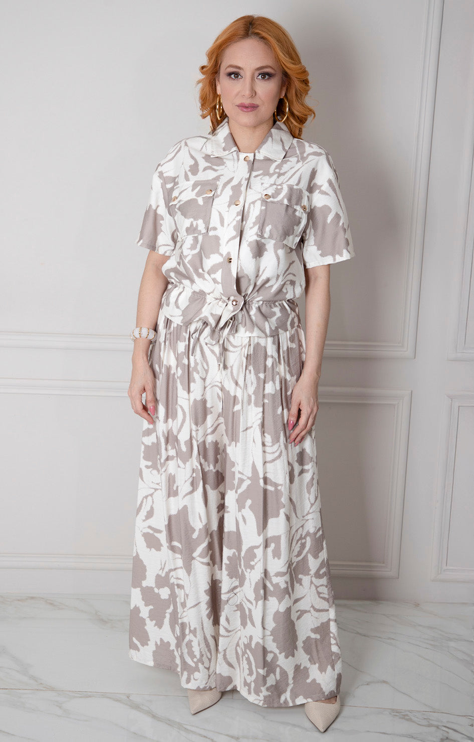 Conjunto beige estampado - CONJUNTO REGULAR Boutiquemirel 