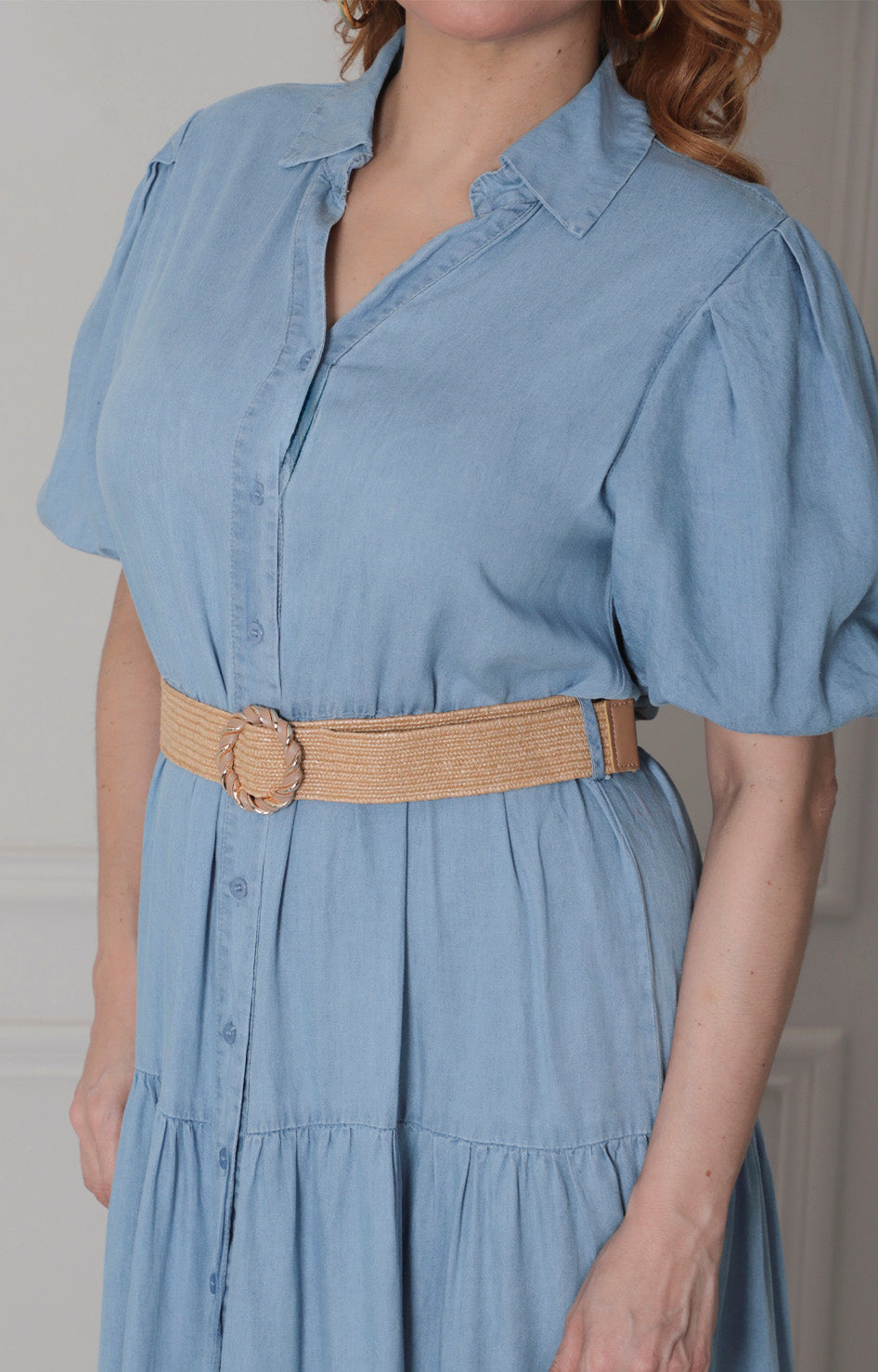 Vestido de mezclilla con x cinturon - VESTIDO LARGO REGULAR Boutiquemirel 
