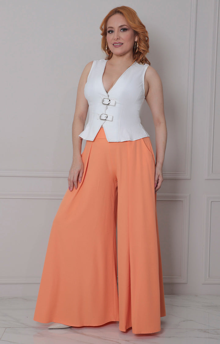 Blusa blanca tipo chaleco - BLUSA REGULAR Boutiquemirel 