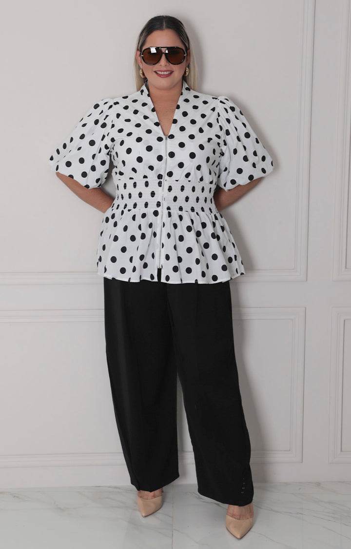Blusa polka dots - BLUSAS CURVY Boutiquemirel 