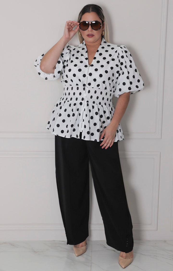 Blusa polka dots - BLUSAS CURVY Boutiquemirel 