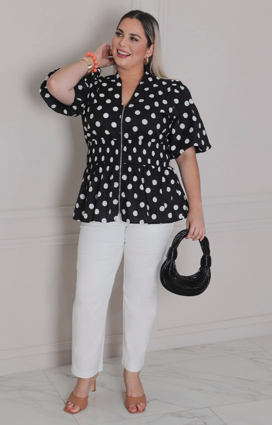 Blusa polka dots - BLUSAS CURVY Boutiquemirel 