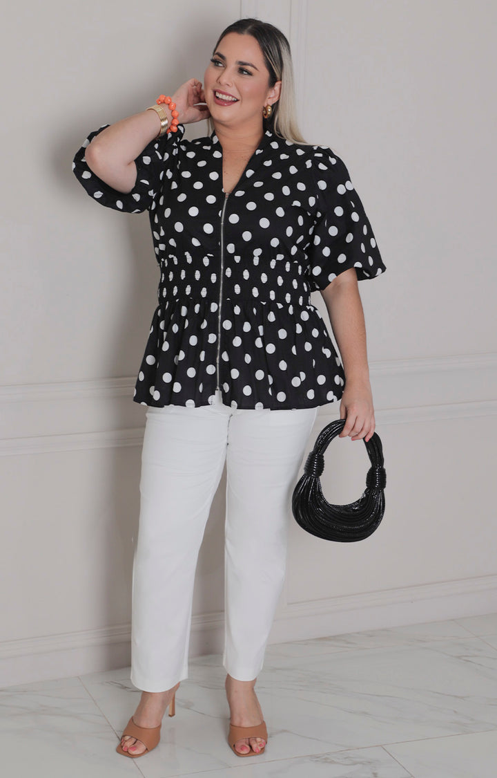 Blusa polka dots - BLUSAS CURVY Boutiquemirel 