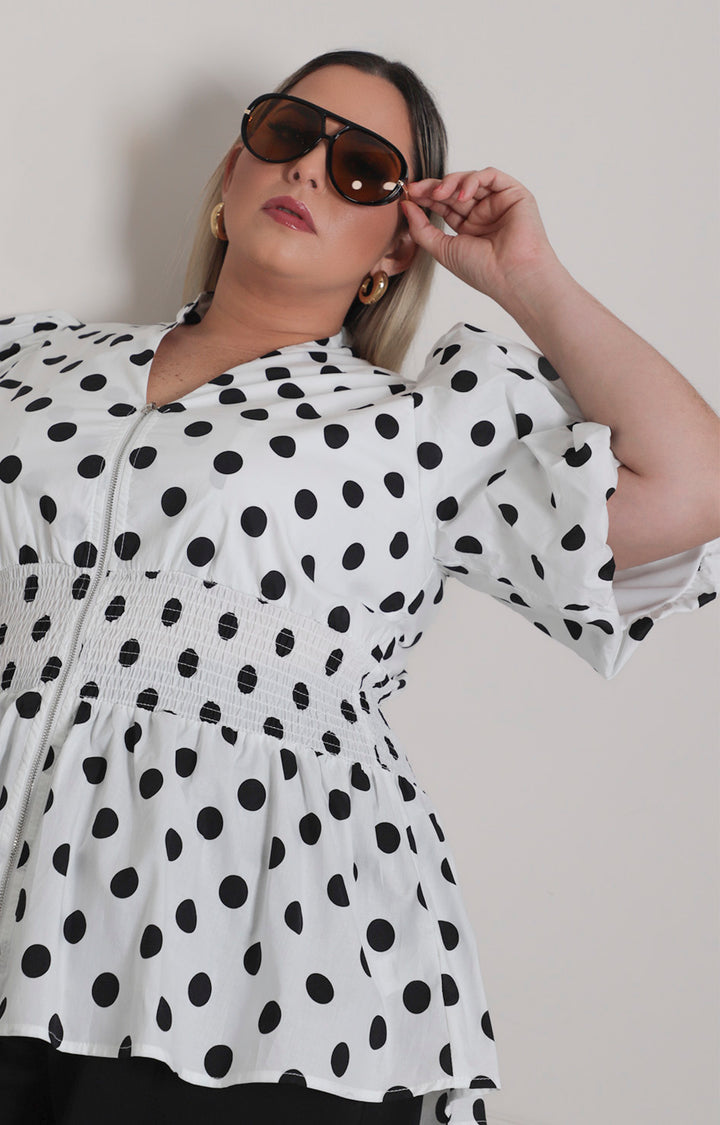 Blusa polka dots - BLUSAS CURVY Boutiquemirel 