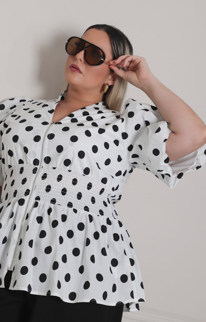 Blusa polka dots - BLUSAS CURVY Boutiquemirel 