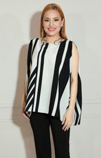 Blusa negra de rayas con manga mariposa - BLUSA Boutiquemirel 