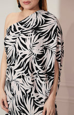 Vestido estampado asimétrico de un hombro - VESTIDO Boutiquemirel 